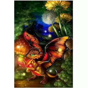 Полный круглый/квадратный 5D Diy алмазная живопись милый зеленый динозавр Алмазная вышивка наборы крестиков домашний декор подарки ручной работы Round 20x30cm