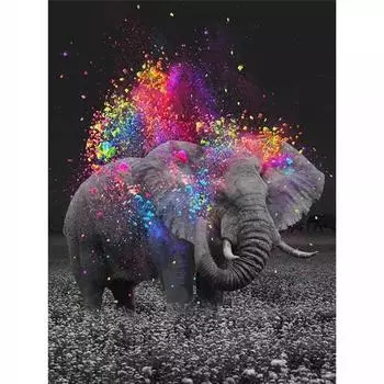 Полный круглый/квадратный 5D Diy алмазная живопись животное слон Алмазная вышивка наборы крестиков домашний декор подарки ручной работы Round 20x30cm
