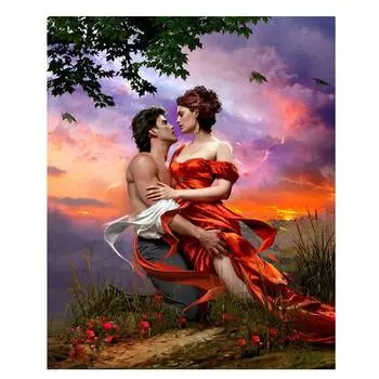 Полный круглый/квадратный 5D Diy алмазная живопись закат пара вышивка полный набор крестиков домашний декор подарок ручной работы Round 20x30cm