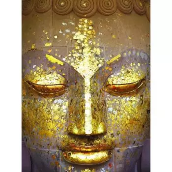 Полный круглый/квадратный 5D Diy алмазная живопись Золотая статуя Будды вышивка полный набор крестиков домашний декор подарок ручной работы Round 20x30cm