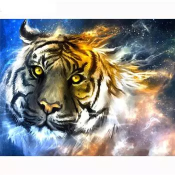 Полный круглый/квадратный 5D Diy алмазная живопись мультфильм космический тигр Алмазная вышивка наборы крестиков домашний декор подарки ручной работы Round 20x30cm