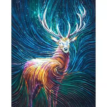 Полный круглый/квадратный 5D Diy алмазная живопись узор цветной олень Алмазная вышивка наборы крестиков домашний декор подарки ручной работы Round 20x30cm