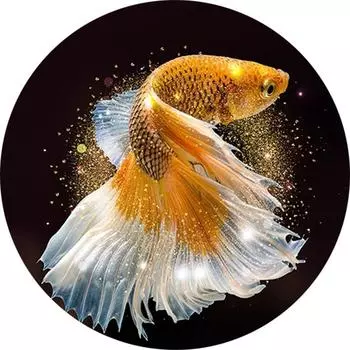 Полный круглый/квадратный 5D Diy алмазная живопись красивая золотая рыбка Алмазная вышивка полный набор для вышивки крестом домашний декор подарок ручной работы Round 25x25cm