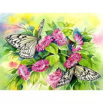 Полная круглая алмазная вышивка Две бабочки 5D DIY Алмазная картина Вышивка крестом Стразы 20X30CM