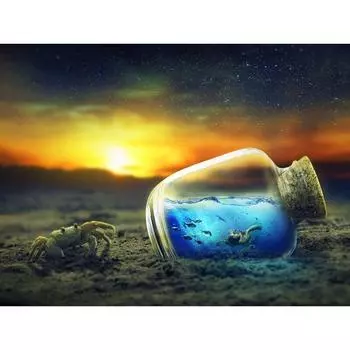 Полная круглая алмазная вышивка Tiny World 5D DIY Алмазная картина Вышивка крестом Стразы 20X30CM