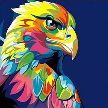 Полный круглый сверло алмазной живописи комплект подарок цветная голова орла DIY вышивка крестиком домашний декор Full Round 20x25CM