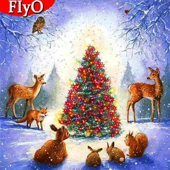 Полный квадрат 5D алмазная живопись Олень вышивка крестиком распродажа DIY Алмазная вышивка животное искусство горный хрусталь Рождественское украшение Full Round 30x30CM