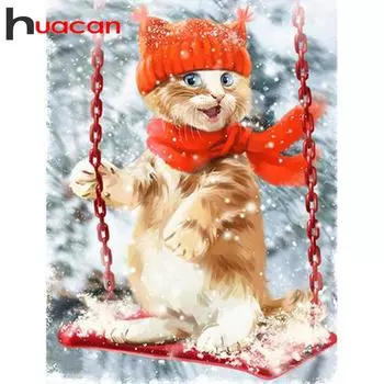 Полный квадрат Алмазная картина Животное Кошка 5d Алмазная вышивка Алмазный домашний декор Подарок 20*25 cm