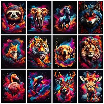 Полный квадрат/круглый Diy Алмазная картина Жираф Тигр Вышивка Мозаика Животные Фэнтези Домашний декор Full Round 20x30CM