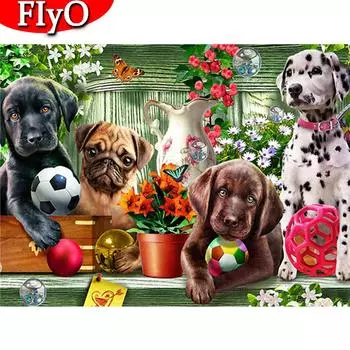 Полный квадратный алмаз картина собака вышивка крестом распродажа 5D DIY Алмазная вышивка животных горный хрусталь комплект украшения дома Full Round (20X30CM)