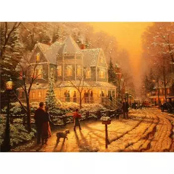 Полный квадратный алмаз живопись 5d Рождественский пейзаж DIY алмазная вышивка крестиком Санта-Клаус домашний декор Full Round (20X30CM)