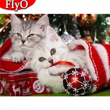Полный квадратный алмаз живопись кошка вышивка крестиком продажа 5D DIY алмазная вышивка мультфильм искусство горный хрусталь рождественское украшение Full Round (20X30CM)
