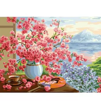 Полный квадратный алмазная живопись вишни в цвету ремесла комплект 5D DIY Алмазная вышивка цветок пейзаж Настенный декор Full Round 20X30CM