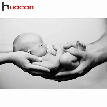 Полный квадратный дрель 5D DIY Алмазная картина «Детская рука» 3D Алмазная вышивка Крестом Домашний декор 20*25