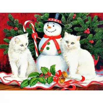 Полный квадратный дрель Алмазная картина 5d мультфильм Рождество DIY Алмазная вышивка крестиком Снеговик настенный художественный декор Full Round (20X30CM)
