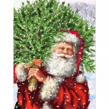 Полный квадратный дрель Алмазная картина 5d Санта-Клаус DIY Алмазная вышивка Рождественская мозаика Текст Домашний декор Full Round (20X30CM)