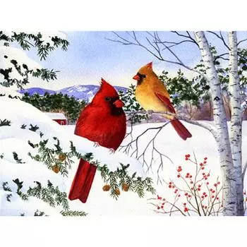 Полный квадратный дрель Алмазная картина 5d животное DIY Алмазная вышивка крестом Зимний домашний декор ремесленный Full Round (20X30CM)