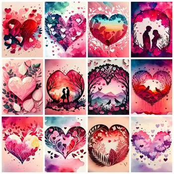 Полный квадратный круглый 5D алмазная картина сердце пейзаж домашний декор вышивка мозаика любовник настенное искусство Full Round 20x30CM