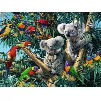 Полный квадратный круглый 5D алмазная живопись Коала Мозаика Пейзаж Вышивка крестом Кристалл Алмазная вышивка украшение дома живопись 20*25 cm