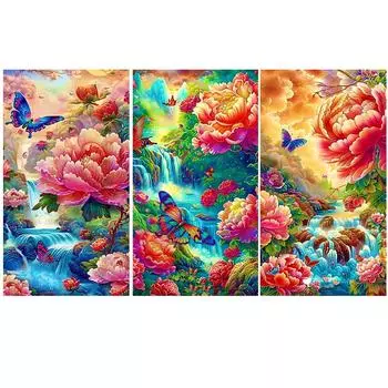Полный квадратный круглый 5DDIY алмазная вышивка новинка 2024 года картина бабочка любовь цветок вышивка крестом мечта мозаика настенное искусство Full Round 20x40CM