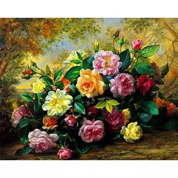 Полный квадратный круглый алмаз картина красивые цветы фотографии 5d вышивка круглый алмаз мозаика горный хрусталь картины Full Round 20X30CM