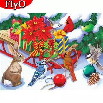 Полный квадратный круглый алмаз картина птица ремесло комплект подарок ручной работы Алмазная вышивка животных мозаика зимний Рождественский подарок Full Round 20X30CM