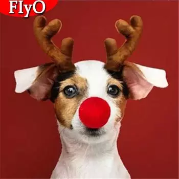 Полный квадратный круглый алмаз картина собака Алмазная вышивка крестиком мозаичная распродажа рождественские украшения Full Round 30x30CM