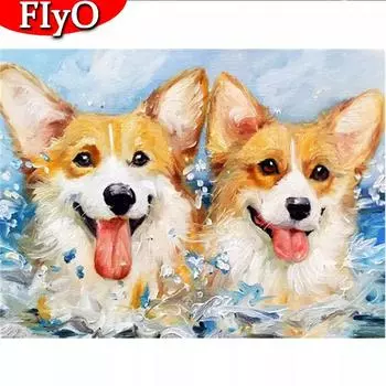 Полный квадратный круглый алмаз картина собака ремесло искусство горный хрусталь Алмазная вышивка распродажа животное вышивка крестиком настенное искусство Full Round (20X30CM)