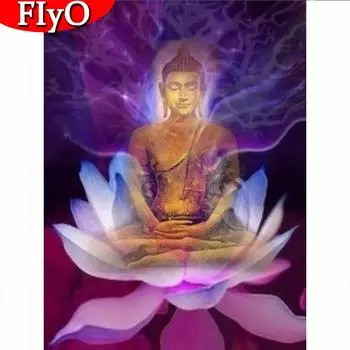 Полный квадратный круглый алмаз вышивка религия Будда книги по искусству горный хрусталь алмазная живопись Лотос мозаика ремесленный комплект Декор для дома Full Round (20X30CM)