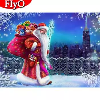 Полный квадратный круглый Алмазная вышивка Санта-Клаус Алмазная картина Мозаика Мультфильм Рождественский подарок Ремесленный комплект Full Round (20X30CM)