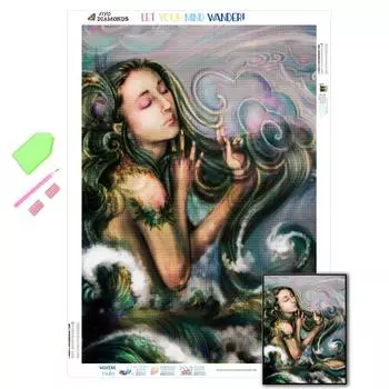 Полный квадратный/круглый алмазная живопись портретные фотографии стразами 5D Алмазная вышивка распродажа длинные волосы женская мозаика подарок ручной работы домашний декор Full Round (20X30CM)