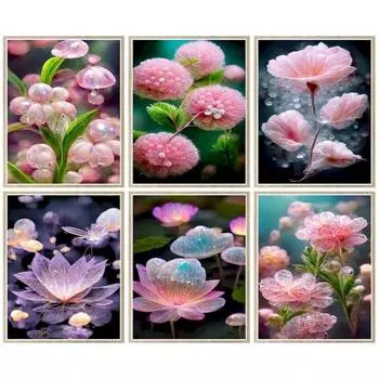 Полный квадратный/круглый алмазный рисунок розовые цветы Алмазная вышивка крестиком для взрослых детский подарок декор для Ho Full Round 20x30CM