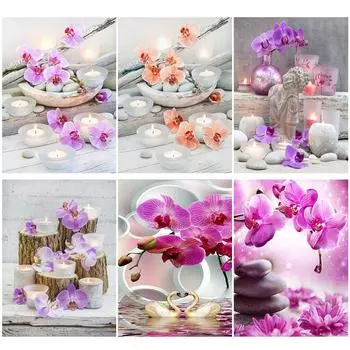 Полный квадратный/круглый дрель 5D Diy алмазная живопись камень орхидеи 3D Алмазная вышивка крестиком мозаика комплект горный хрусталь домашний декор Full Round 20x30CM