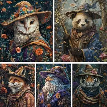 Полный квадратный/круглый дрель 5D DIY алмазная живопись животные лиса, орел и панда картина Алмазная вышивка крестиком домашний декор J3791 square 40x30cm белый