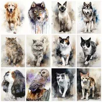 Полный квадратный круглый сделай сам алмазная живопись животное новые поступления мозаика кошка подарок ручной работы домашний декор Full Round 20x30CM