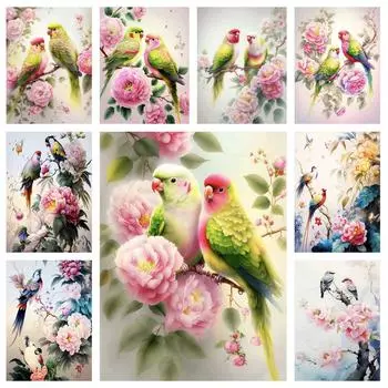 Полный квадратный/круглый сверлильный алмаз 5D DIY алмазная живопись цветок птица животное вышивка мозаика крестик набор для домашнего декора подарок Full Round 20x30CM