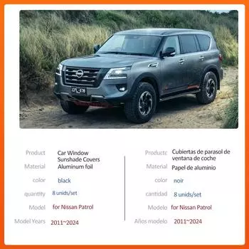 Полный магнитный солнцезащитный козырек для Nissan Patrol Nismo Y62 Armada 2011~2024, шторка на лобовое стекло, солнцезащитный козырек, крышка люка на крыше, аксессуары 2011-2024