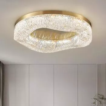 Полный медный потолочный светильник, современная гостиная, главная спальня, простые современные круглые лампы и фонари из смолы для кабинета Diameter - 50cm