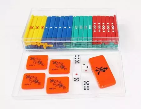 Полный набор цветных палочек для игры в маджонг (с кубиками, Тонан, Якитори)