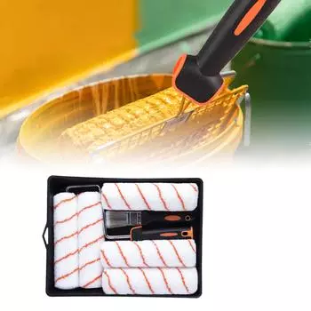 Полный набор для покраски Набор валиков для покраски 9-дюймовые валики для покраски и набор лотков Простота в эксплуатации Идеально подходит для стен, потолков, мебели