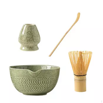 Полный набор для приготовления матча с чашей для разливания и венчиком для приготовления чая Green