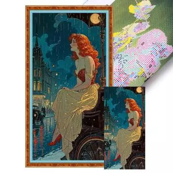 Полный набор для вышивки крестом «Девочка» из эко-хлопка 11CT, арт. 1