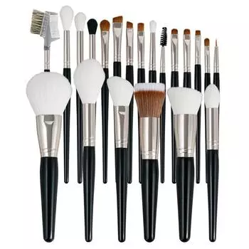 Полный набор из 21 кисти для макияжа из шерсти животных, мягкая кисть для теней, высококачественная профессиональная визажистская шерстяная кисть