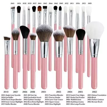 Полный набор кистей для макияжа, 24 набора кистей из шерсти животных, профессиональная тональная основа, румяна, рассыпчатая пудра, набор кистей для макияжа, косметические кисти для макияжа