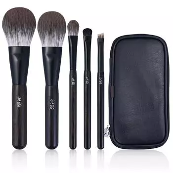 Полный набор кистей для макияжа из шерсти животных ручной работы, кисть для пудры из меха снежной лисы, шерстяная кисть для румян, кисть для теней.