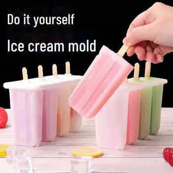 Полный набор самодельных формочек для мороженого и леденцов на палочке с палочками 1 set + cover + 4 sticks
