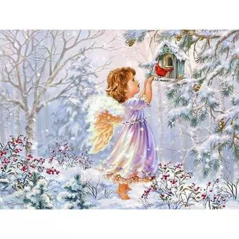 Полный набор сверл для алмазной живописи, YEESAM ART Ice World, Рождественский снеговик, 5D DIY Diamond Art