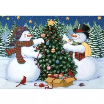 Полный набор сверл для алмазной живописи, YEESAM ART Ice World, Рождественский снеговик, 5D DIY Diamond Art