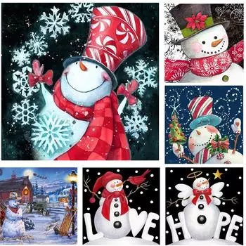 Полный набор сверл для алмазной живописи, YEESAM ART Снеговик 5D DIY Diamond Art