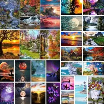 Полный набор сверл для алмазной живописи, YEESAM ART пейзаж 5D DIY Diamond Art